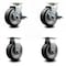 Service Caster 5 Inch Rubber on Aluminum Caster Set with Roller Bearings 2 Brakes 2 Rigid SCC-20S520-RAR-TLB-2-R-2 - alternate 2